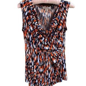 Josephine Studio Ruched Ladies Blouse Top, Size Petite Small, Multicolor